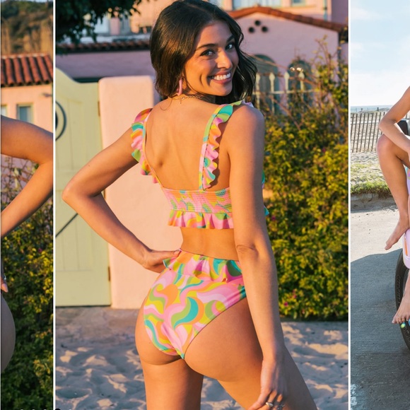 Show Me Your MuMu Seaside Ruffle Swim Top - Picture 2 of 6